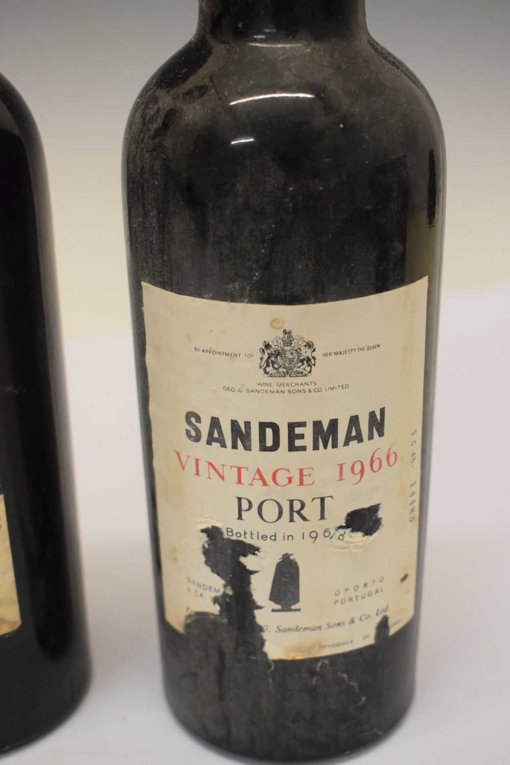 Two bottles of Sandeman Vintage Port, 1966 - Image 2 of 8