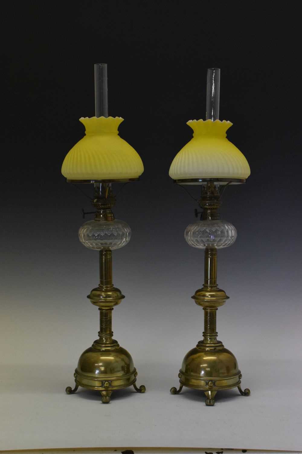 Pair of brass oil lamps - Image 11 of 11