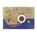 Royal Mint 2005 Half Sovereign in presentation pack