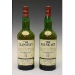 Two 1 litre bottles of The Glenlivet 'First Fill' 12 year Speyside Single Malt Scotch Whisky