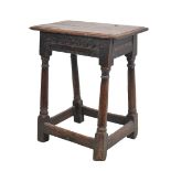 Mid 17th Century oak joined stool