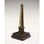 French Grand Tour bronze obelisk thermometer