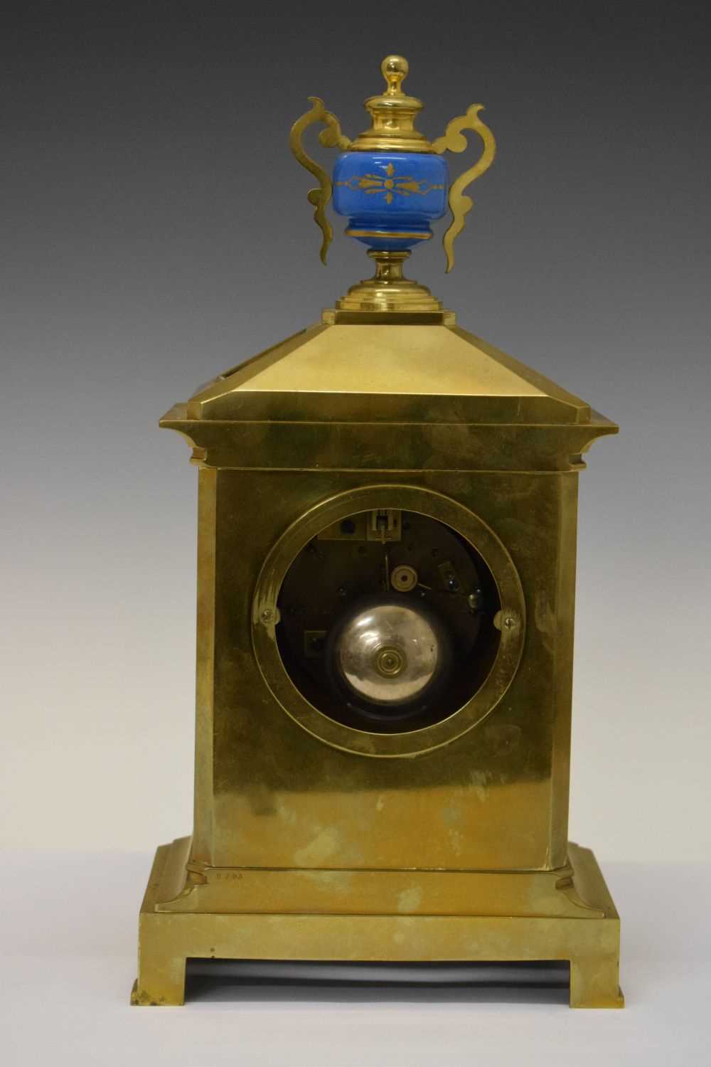 Mid 19th Century French Sevres-style porcelain mounted mantel clock - Image 5 of 13