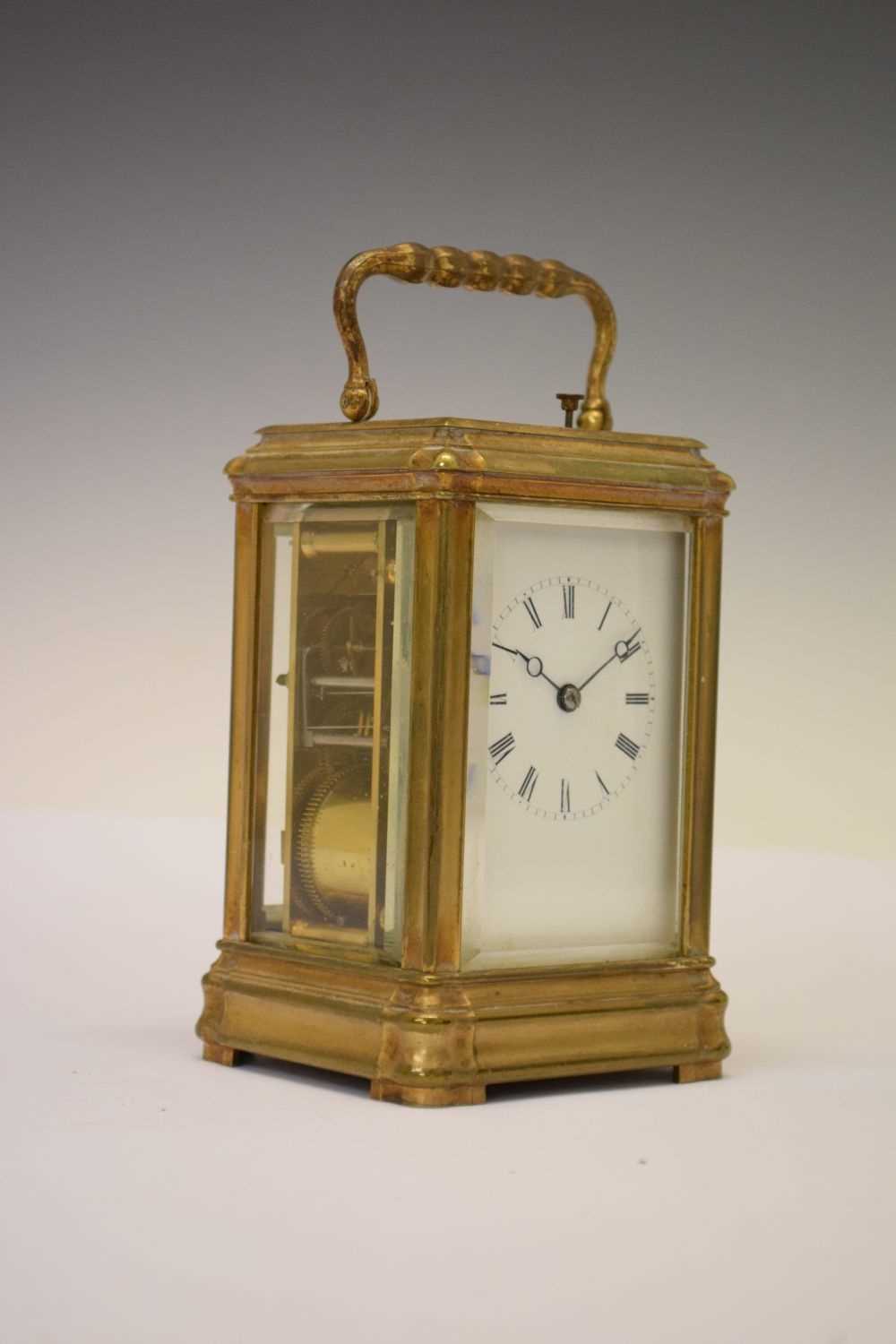 Late 19th Century French brass cased repeater carriage clock - Image 10 of 10