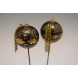 Pair of hat pins with chains