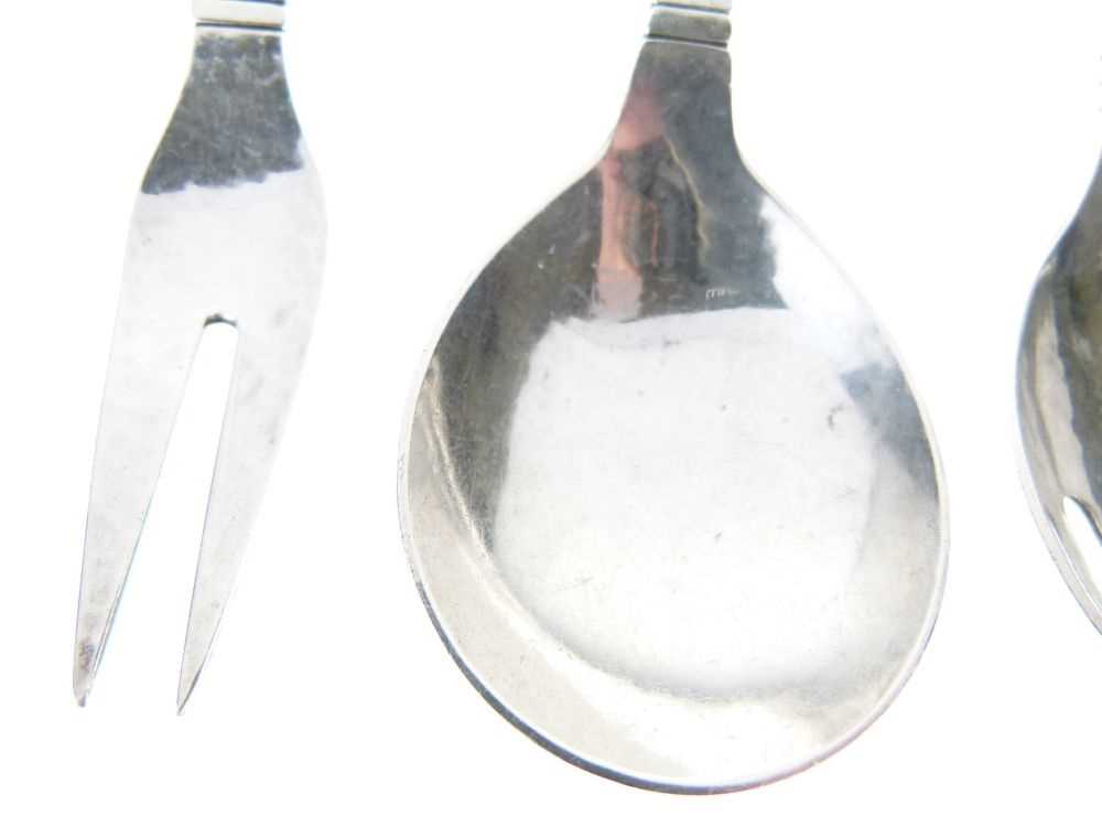 Georg Jensen 'leaf & berry' handled silver pickle fork - Image 3 of 10