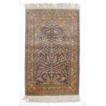 Turkish Islamic silk Kayseri 'Tree of Life' prayer rug