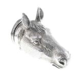 Cast silver horse head pill box