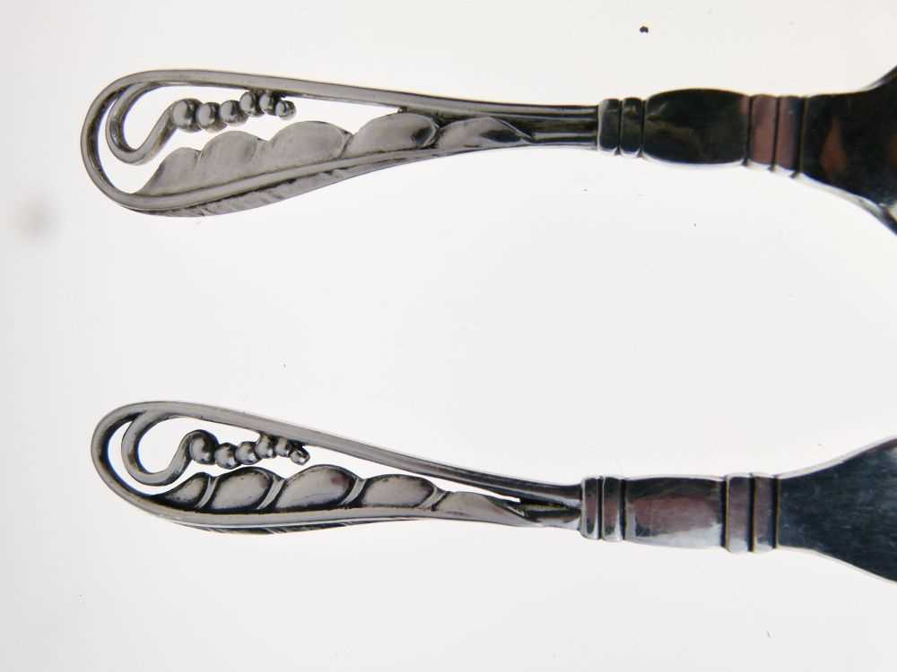 Georg Jensen 'leaf & berry' handled silver pickle fork - Image 8 of 10