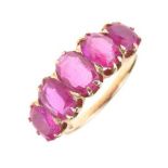 Five-stone ruby ring,