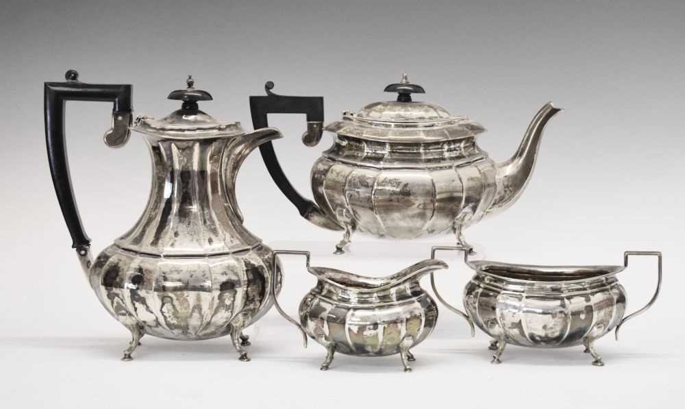 Four-piece silver tea and coffee set