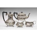 Four-piece silver tea and coffee set