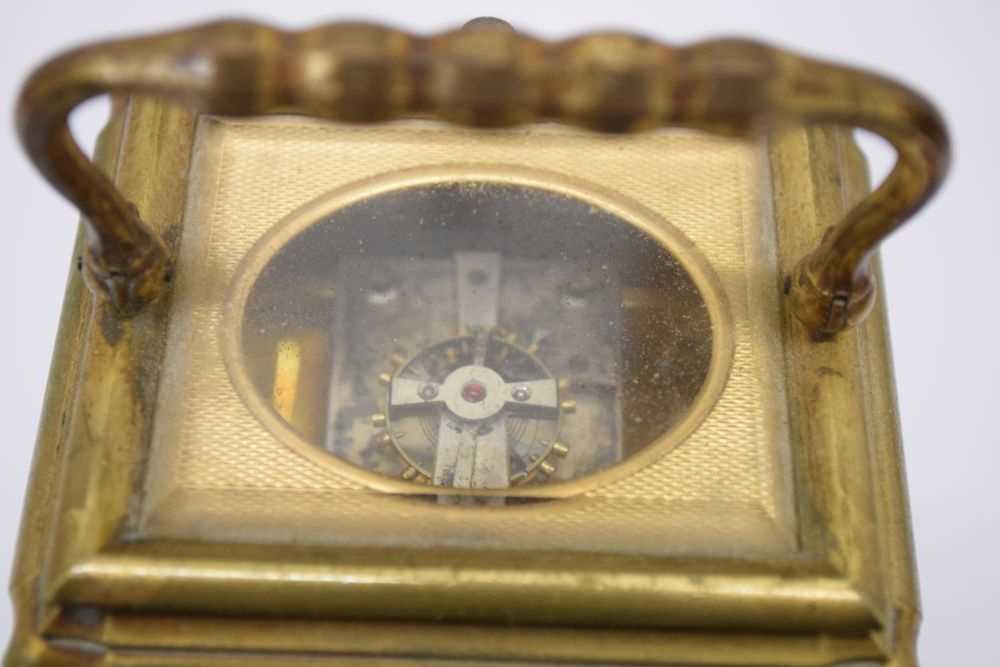 Late 19th Century French brass cased repeater carriage clock - Image 8 of 10