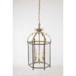 Reproduction glazed brass ceiling lantern