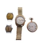Four assorted wrist and pocket watches