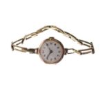 Lady's 9ct gold wristwatch on bracelet