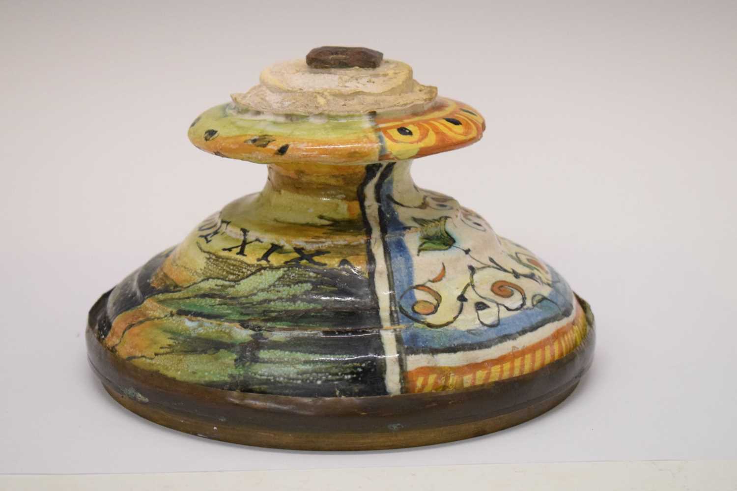 French faience socle 'Exode' - Image 4 of 7