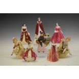 Collection of Royal Worcester & Royal Doulton figures, etc