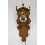 Reproduction oak-cased wall clock, Friesland "Staartklok"