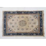 Chinese blue and cream wool carpet