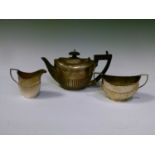 Late Victorian batchelor's silver three-piece tea set