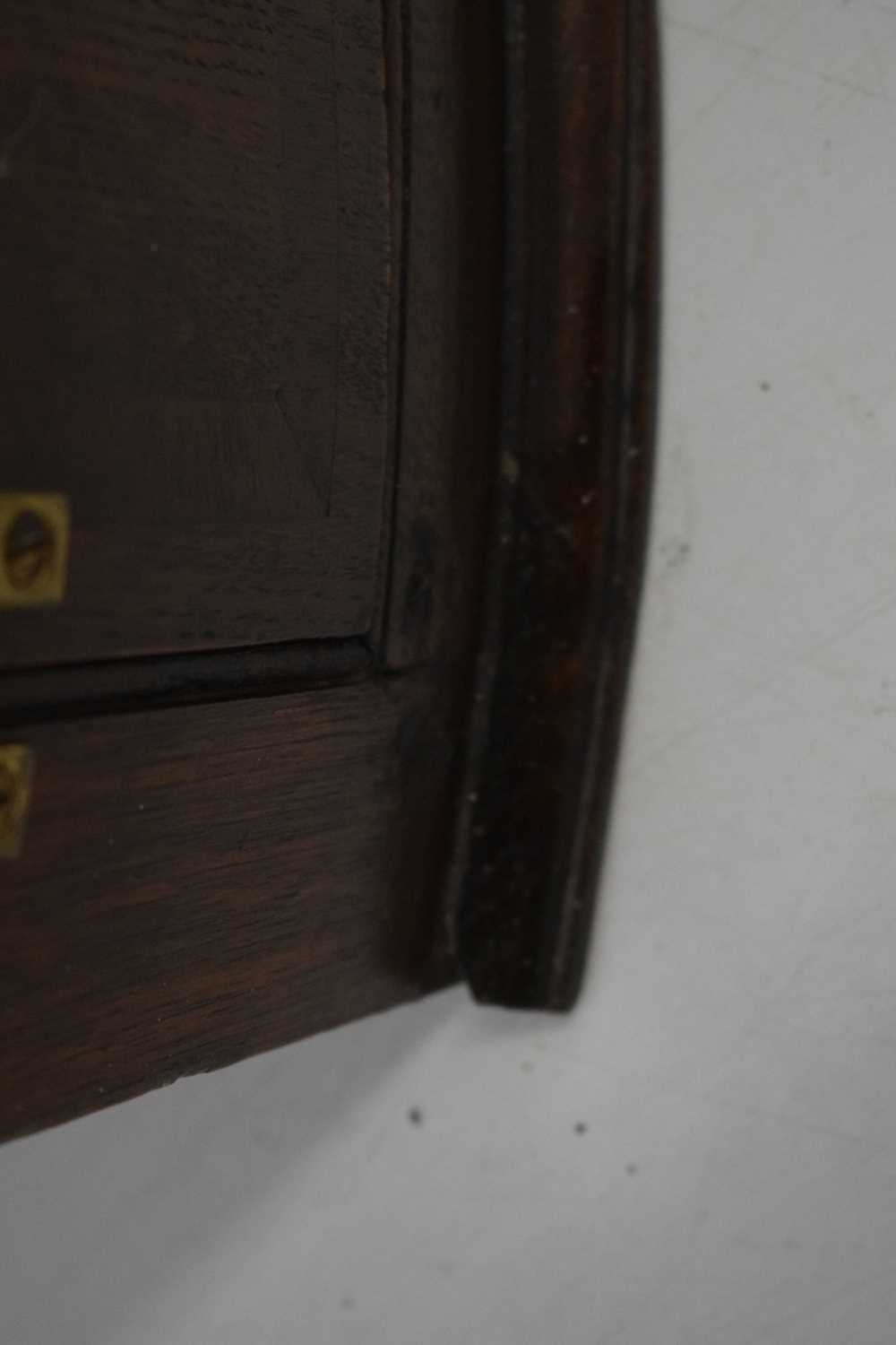 George III oak and mahogany bowfront corner cupboard - Image 5 of 7