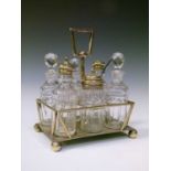 Late Victorian Dresser-style six-bottle cruet