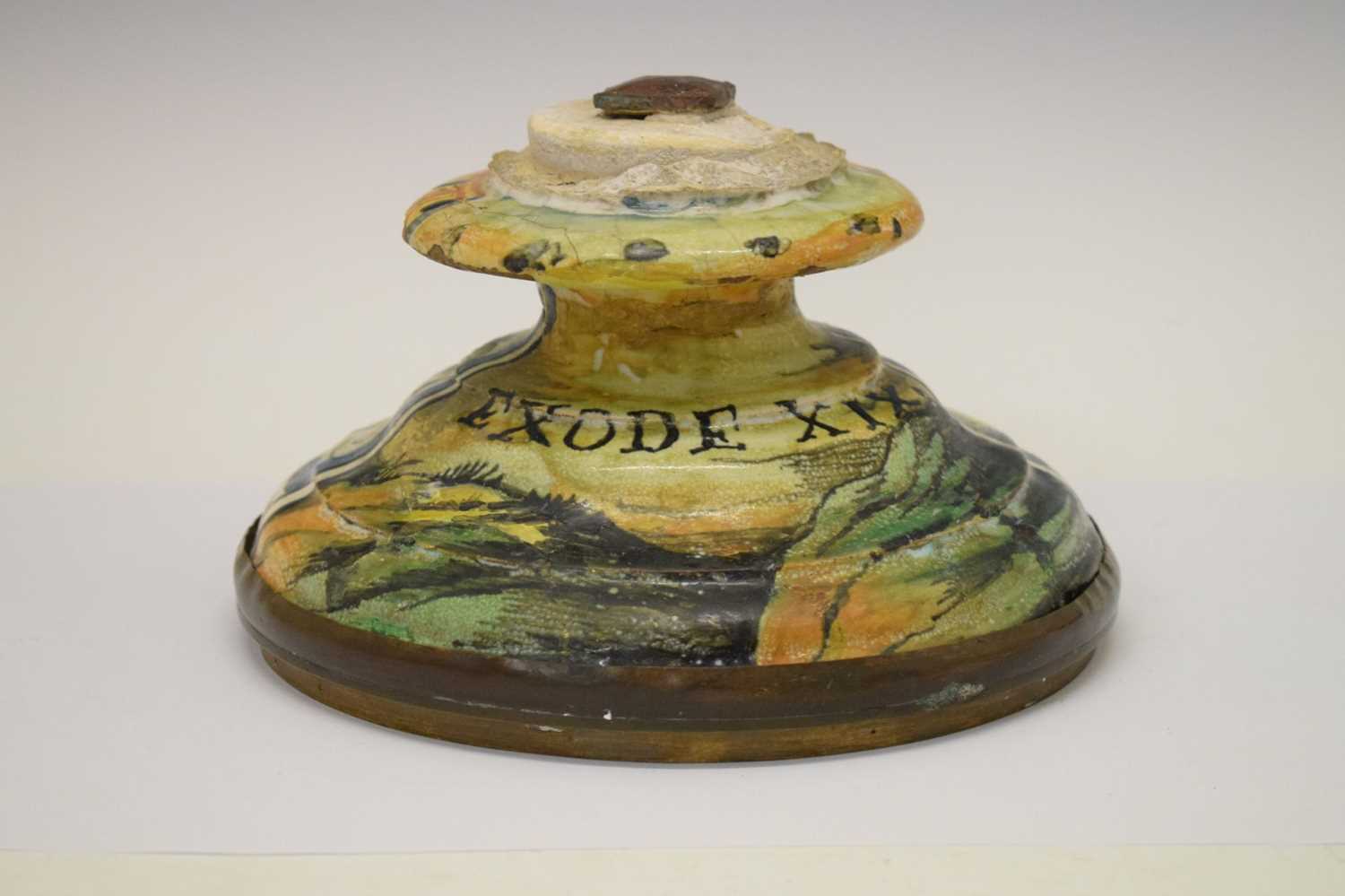 French faience socle 'Exode'