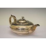 William IV silver squat teapot