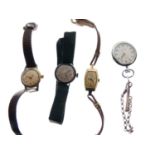 Gold watch, silver watch, fob watch and metal watch