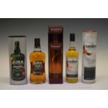 Three bottles of single malt whisky - The Ardmore Highland, Jura and Penderyn