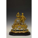 19th Century French gilt spelter clock, with dome