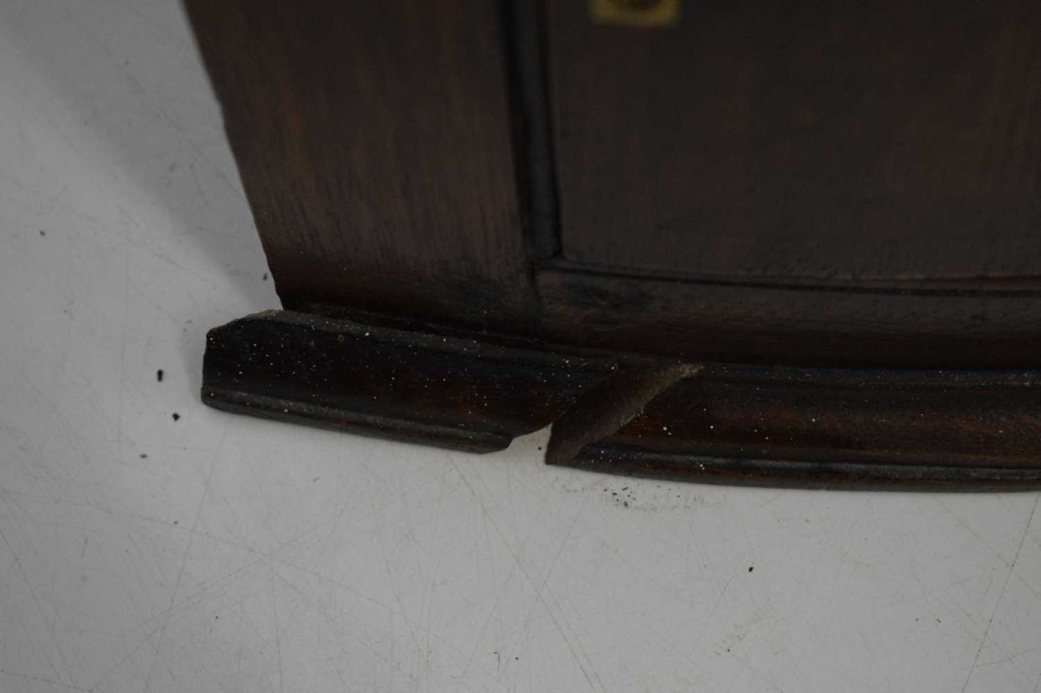 George III oak and mahogany bowfront corner cupboard - Image 6 of 7