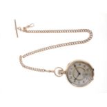 9ct gold Albert with Waltham gold plated pocket watch