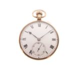 9ct gold open faced pocket watch