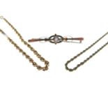 Chain, necklace and bar brooch
