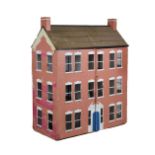 20th Century Georgian-style three-storey 'manor house' dolls house and contents