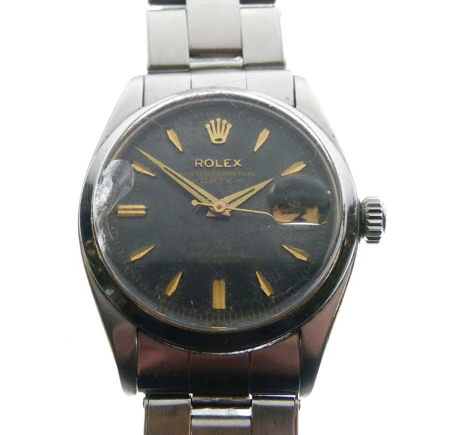 Rolex - Gentleman's Oyster-Perpetual Date stainless steel wristwatch