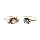 Two 9ct gold dress rings