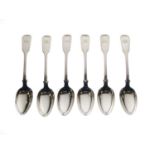 Set of six George IV Scottish silver teaspoons
