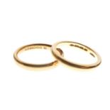 Two 9ct gold wedding band