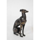 Late 20th Century bronzed model of a whippet