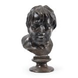 Patinated bronze head