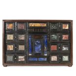 Wood and polychrome marble Coin cabinet