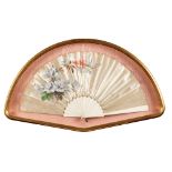 Bone and painted silk fan