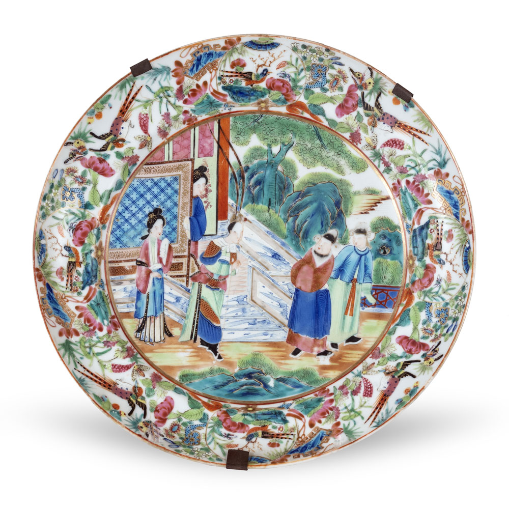 Polychrome porcelain plate