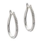 Damiani, oval 18kt white gold and diamonds earrings