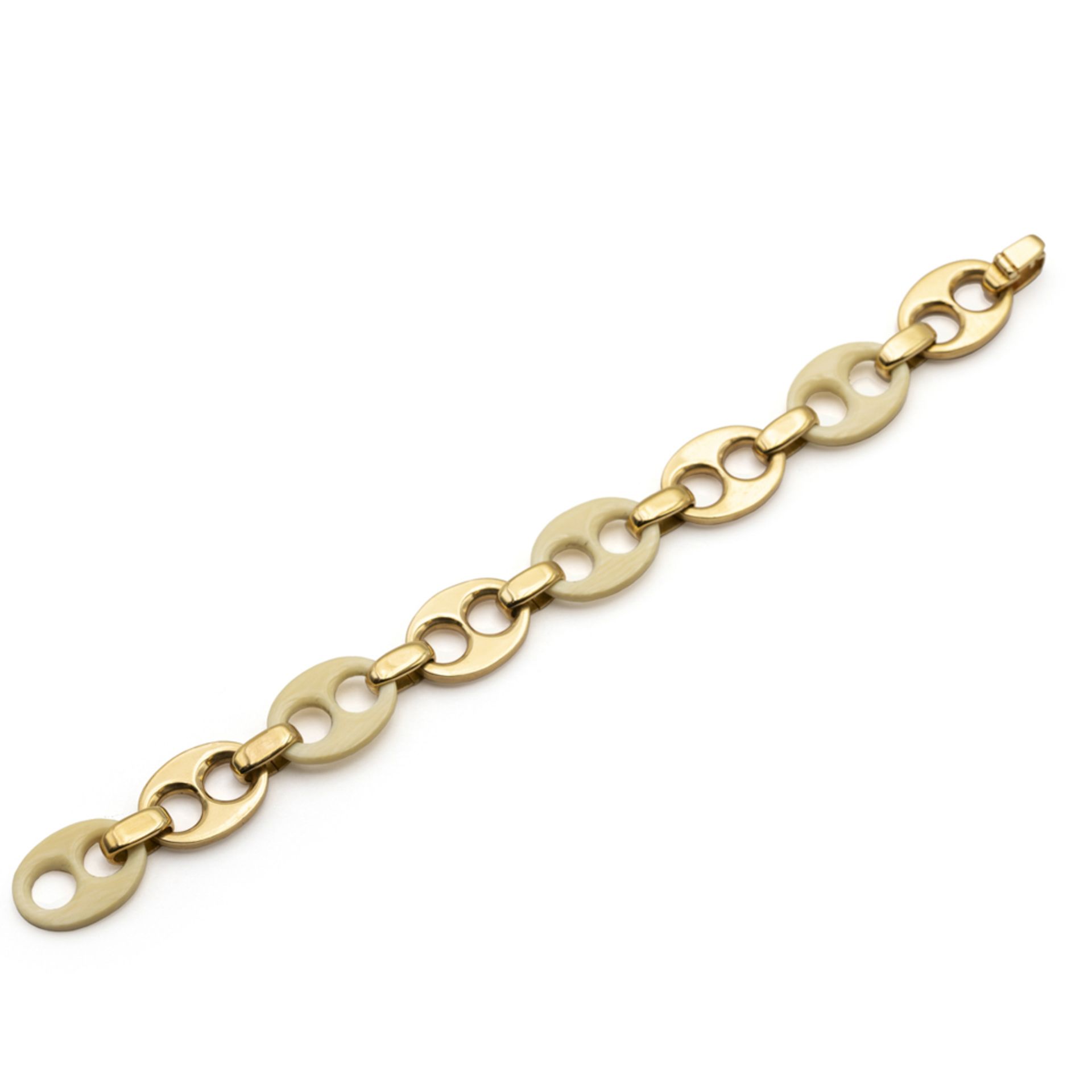 Bulgari, 18kt yellow gold and bone bracelet