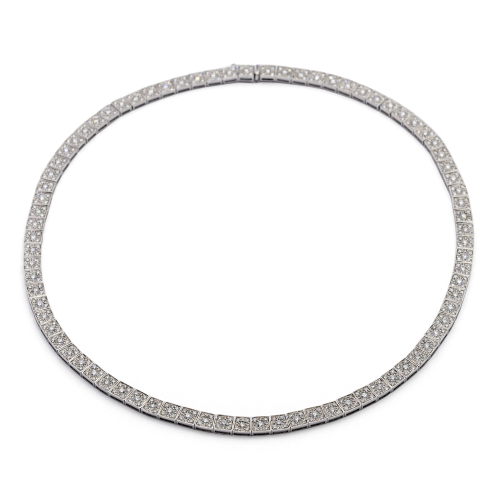 18kt white gold and diamonds Rivière necklace