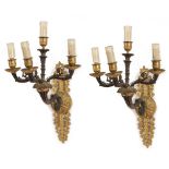 Pair of gilded and burnished bronze appliques